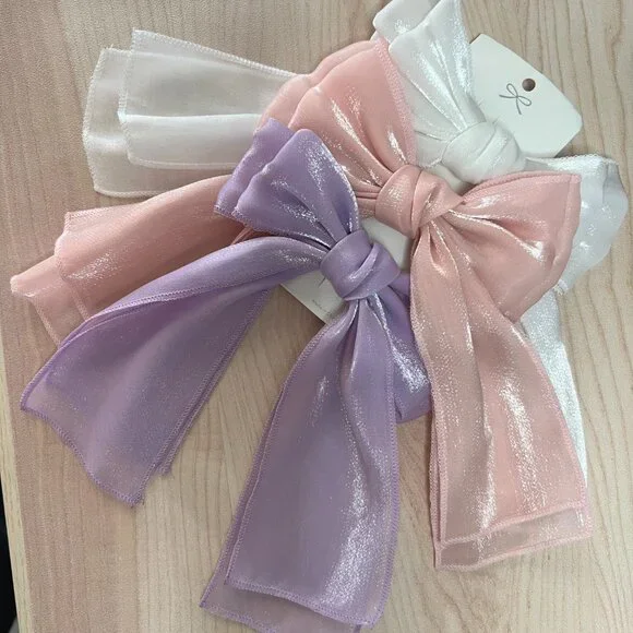 3PCS Hair Bow Ribbon Clips Hair Barrettes Women Girls Hair - Picture 1 of 4